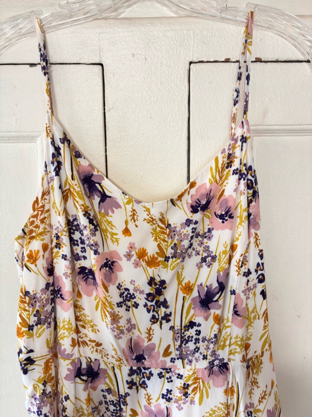 Old Navy Floral Flare Skirt Sundress Ivory Size XL - Picture 2 of 7